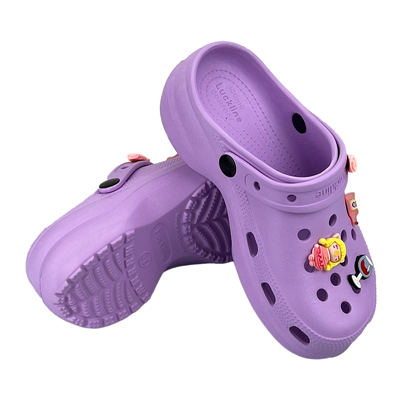 кроксы женские с джибитсами фиолетовые Luckline 139-385 кроксы с джибитсами фиолетовые Luckline 139-385