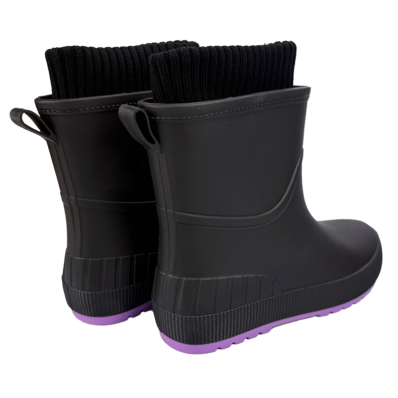 Женские резиновые черные 1502-4 резиновые ботинки черные 1502-4
