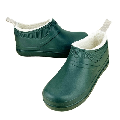 Женские сабо (калоши) теплые Dago зеленые 1002-6-1